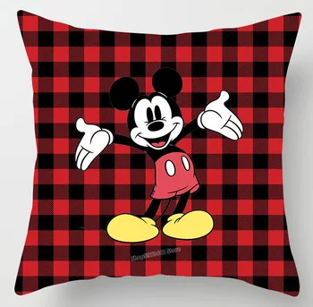 Disney Serije Mickey Mouse Prevleke Rdeče Preverite, Risanka Mickey Minnie Blazino Kritje Blazine Pokrov Božično Dekoracijo Doma 5