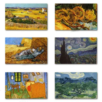 Van Gogh Kavarna Terasa Na Noč Platno Slikarstvo Plakatov In Fotografij Stenskih Slikah, Letnik Plakat Dekorativni Doma Dekor Quadro 4