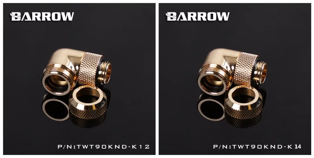 Barrow, Vrtljiv Vgradnjo 90-Stopinjski Za Trde Cevi 12 mm 14 mm, G1/4