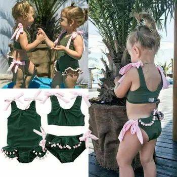 Malčka Otroci Baby Dekle Bikini Komplet Kopalke, Kopalke Plažo Kopalke 0