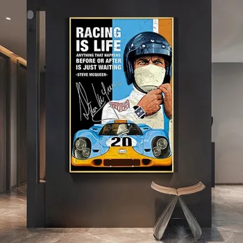 24 Ur Le Mansa, Michael Delaney Na Platno, Tisk Nordijska Plakat Stenskih Slikah, Za Dnevna Soba Dekoracijo Doma Brez Okvirjev 2