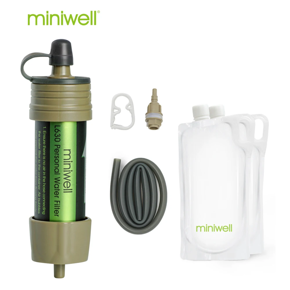 Miniwell L630 osebnih kampiranje slame vodni filter oprema za preživetje za pitno vodo 1