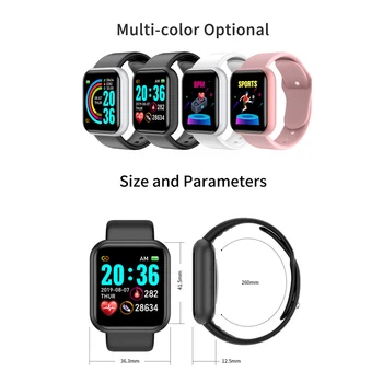 Najbolje Prodajan 2020 Smartwatch Debelo Y68 Nepremočljiva Šport Fitnes Tracker Zapestnica Krvni Tlak, Srčni Utrip Pametne Ure 3987