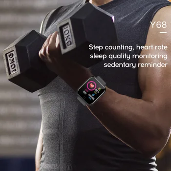 Najbolje Prodajan 2020 Smartwatch Debelo Y68 Nepremočljiva Šport Fitnes Tracker Zapestnica Krvni Tlak, Srčni Utrip Pametne Ure 1