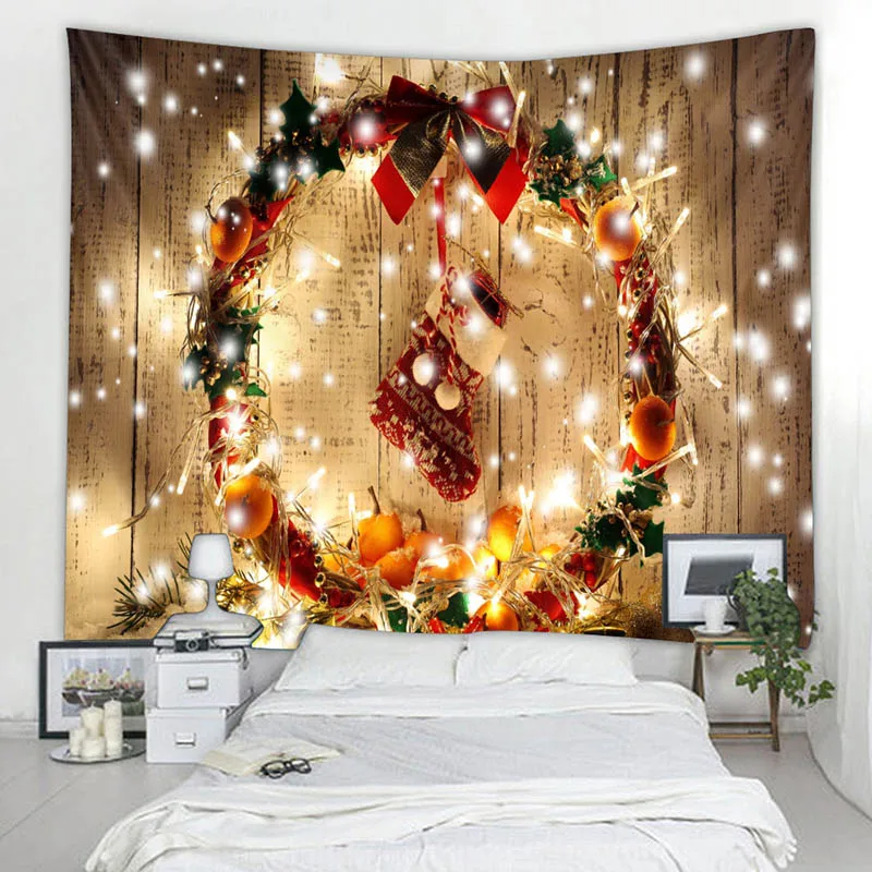 Božič, tapiserija, Božični dan scene dekoracijo ozadju dekoracijo sten visi krpo super velikosti neobvezno 3