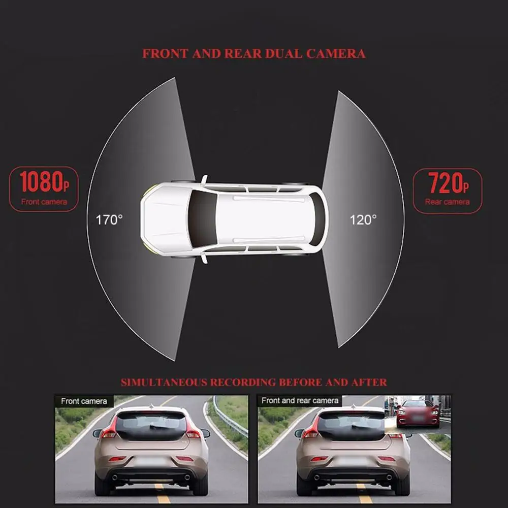 Novo 3,5-palčni Avto DVR Ogledalo Avto Dvr Kamera 1080P Vzvratno Ogledalo Digitalni Video Snemalnik Dual Objektiv Auto Dash Cam Visoke Kakovosti 2