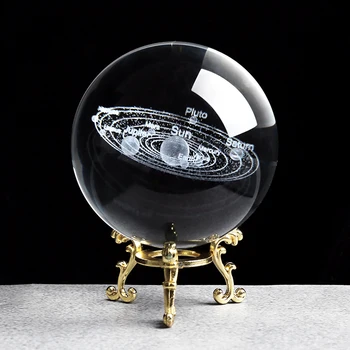 Solarni Sistem Miniature Figurice 3D Planetov Model Področju Feng Shui Kristalno Kroglo Mizo Dekoracijo Doma Dekor Darilo za Praznik 1