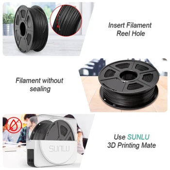 SUNLU PLA/PLA PLUS 3D Tiskalnik, ki z Žarilno 1.75 mm 1 KG/2.2 lb Spool Black PLA Tiskalnik Filamentov 40288