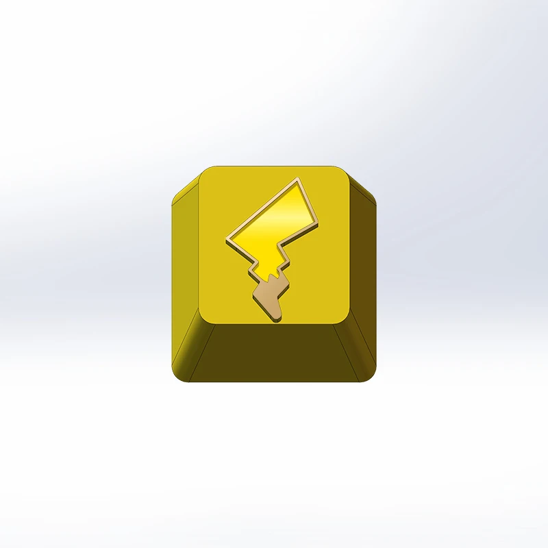 Za Češnja Mx Stikala Mehanska Igralna Tipkovnica Aluminija Zlitine Iz Ozadja Keycaps Rumene Kapice Pokemon Pikachu Rep Design Keycaps 4