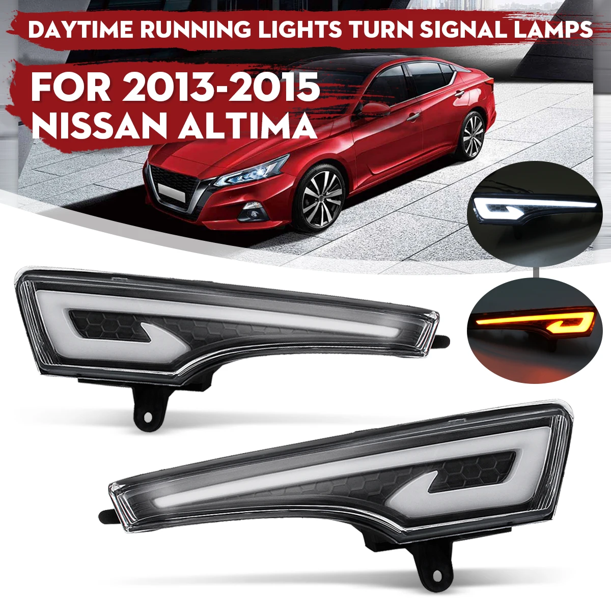 1 Par VODIL DRL Dnevnih Luči Žarnice luči za Meglo kritje za Nissan Altima Teana 2013 Sprednji Odbijač Svetlobe Dodatki 4