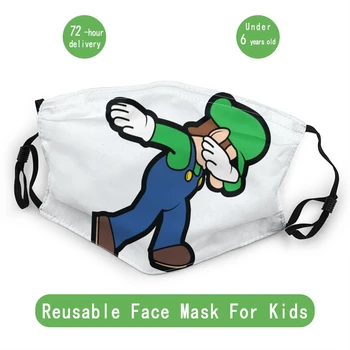 Luigi Dab Super Mario Otrok Večkratno Uporabo Masko Dustproof Masko Za Zaščito Masko Respirator Usta Žarilna 40838