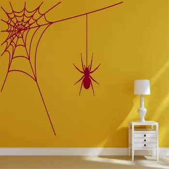 Spider Web Insektov Zabavno Potegavščina Halloween Arachnid Stenske Nalepke, Nalepke Okrasite Sobe Stenski Dekor 4084