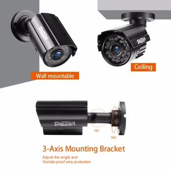 TMEZON 1080P AHD CCTV Kamere Dnevno/Nočna Vizija, Video Nadzor, Notranja Neprepustna IR Svetlobe Bullet Prostem Varnostne Kamere 5