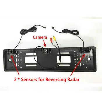 Obračalni Radar Night Vision Pogled od Zadaj Kamero EU, Okvir za registrske Tablice za Avto Vzvratno Kamero Nepremočljiva Nazaj Gor Fotoaparat za Monitor 1
