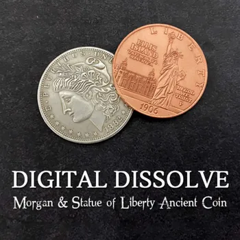 Digitalni Raztopi (Morgan & Kip Svobode Antičnih Kovancev) Close up čarovniških Trikov Prevara Iluzije Kovanec Izmenjavo Smešno Čarovnik 0