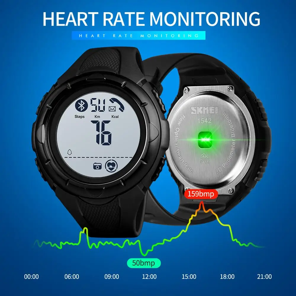 Šport Pametno Gledati Moške Smartwatches Nepremočljiva Svetlobe Prikaz Srčnega utripa Bluetooth App Spomnite Spalna Monitor Reloj Inteligente 4