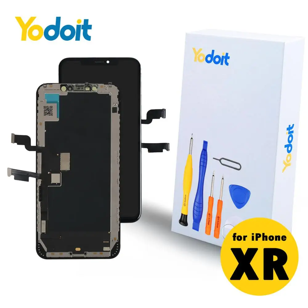 Yodoit za iPhone XR LCD Zaslon Zamenjava, Zaslon na Dotik, Računalnike Skupščine Fotoaparat Imetnik Vodotesno lepilo+Orodja 3