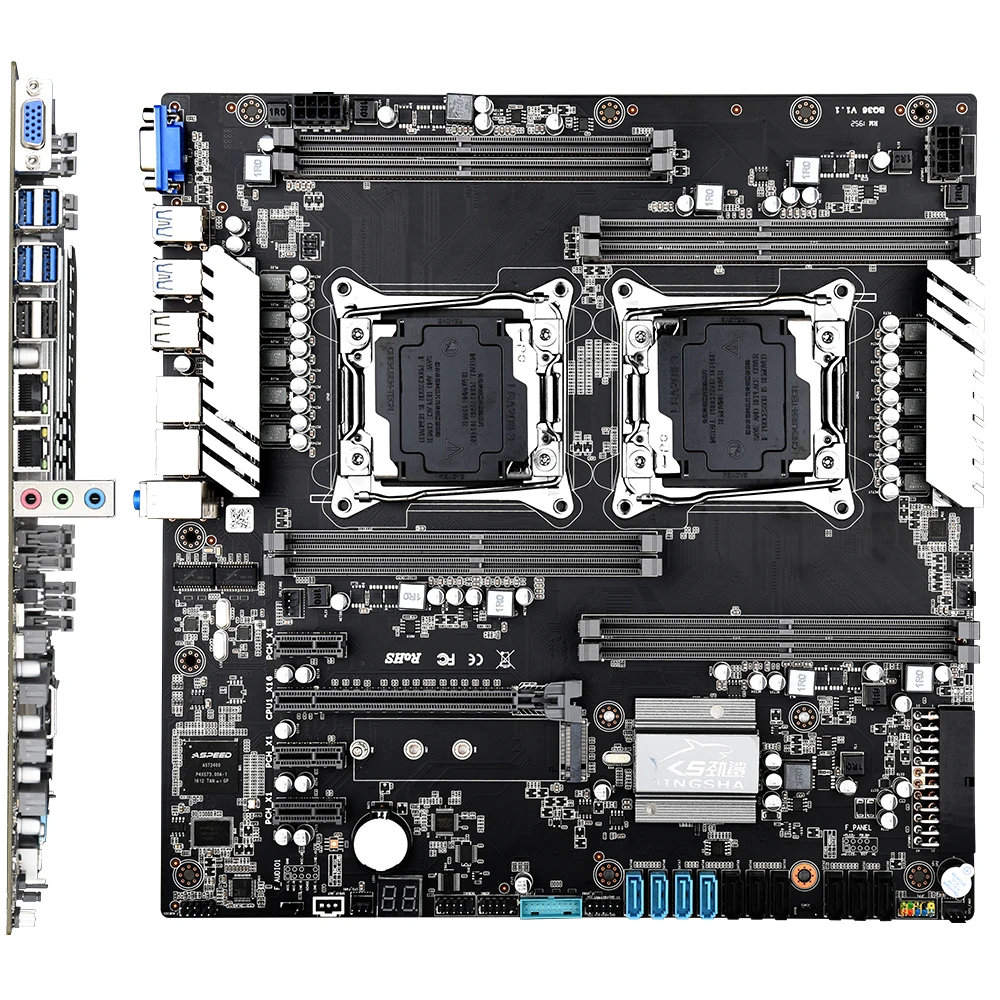 Dual CPU X99 Motherboard LGA 2011-V3/V4 E-ATX USB3.0 SATA3 NVME M. 2 Reža Dual Xeon Procesorja, matične plošče Dual Giga LAN 5