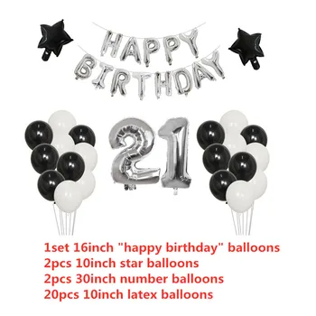 1set 16 21 30 40 50 60 happy birthday balon 16inch pismo balon Odraslih slovesnosti stranka okraski sweet 16. folija balon 4414