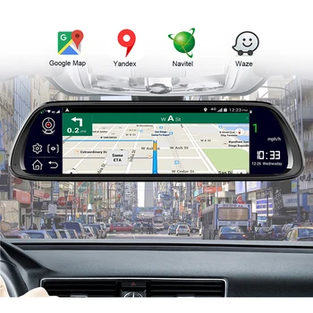 WHEXUNE Avto Dash Cam Kamera 4G Android 8.1 ADAS Ogledalo Pogon Snemalnik dvr GPS Navigator Auto FHD 1080P wifi Video Registrator 3