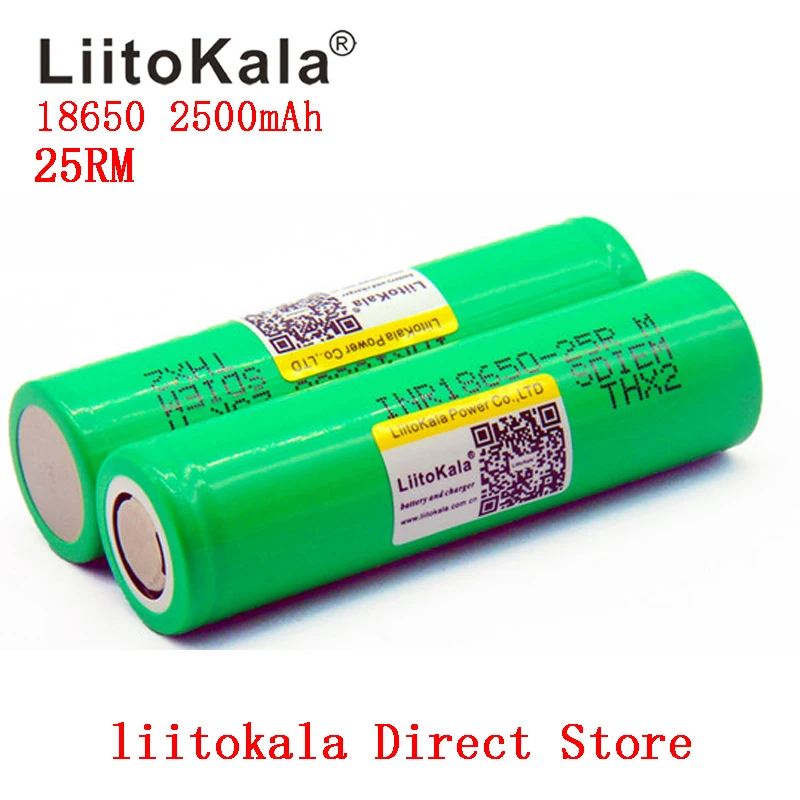 2PCS 18650 LiitoKala Original 18650 25R M INR1865025R 20A razrešnice litijeve baterije, 2500mAh Baterije 3