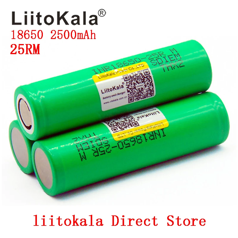 2PCS 18650 LiitoKala Original 18650 25R M INR1865025R 20A razrešnice litijeve baterije, 2500mAh Baterije 4