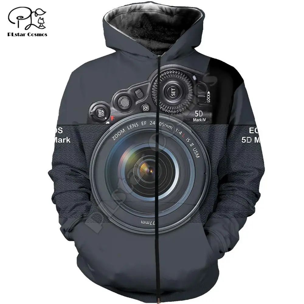 Moški ženske objektiv kamere 3d vsem natisnjeno Hoodies unisex dolg rokav Jopice suknjič bojevnik puloverju trenirko 1