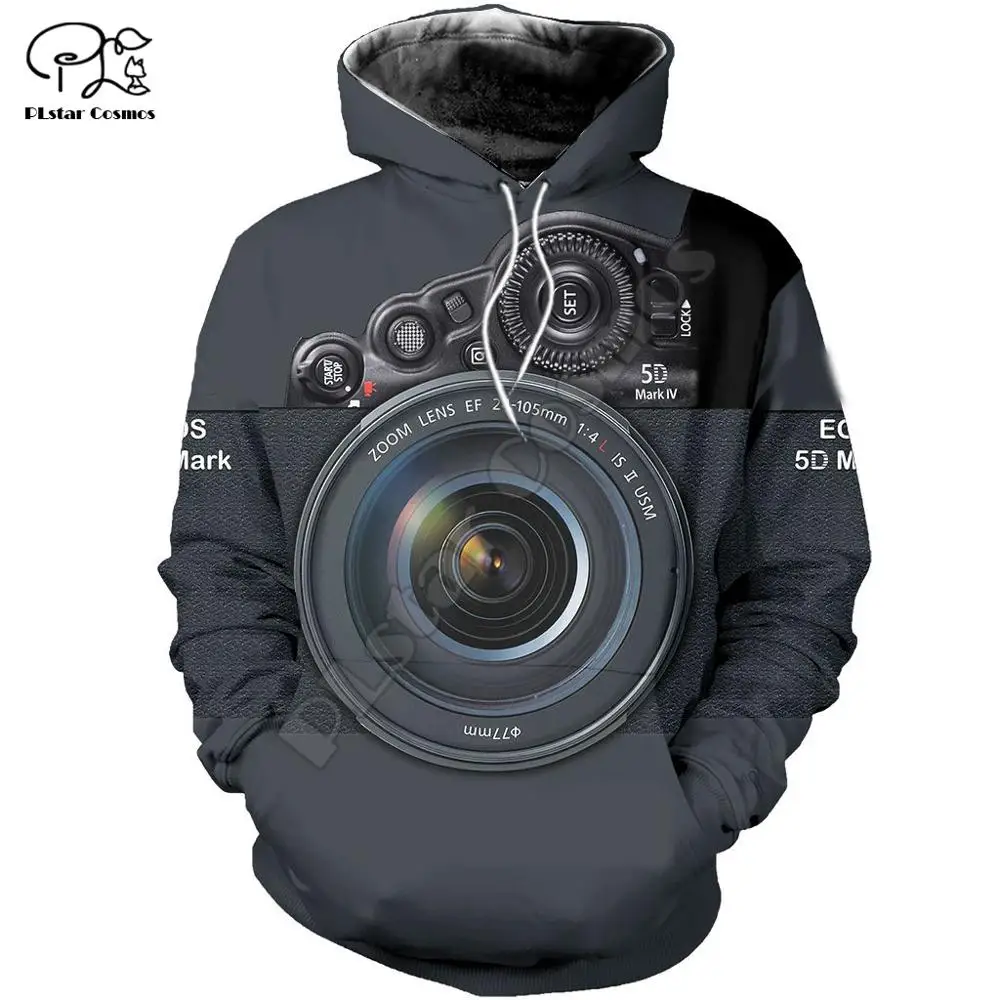 Moški ženske objektiv kamere 3d vsem natisnjeno Hoodies unisex dolg rokav Jopice suknjič bojevnik puloverju trenirko 2