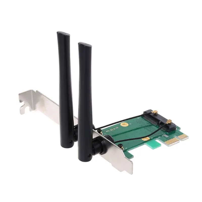 Brezžična Omrežna Kartica WiFi, Mini kartico PCI-E Express PCI-E Adapter 2 Antena Zunanja PC 4