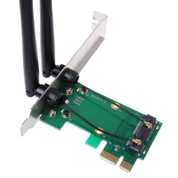 Brezžična Omrežna Kartica WiFi, Mini kartico PCI-E Express PCI-E Adapter 2 Antena Zunanja PC 3