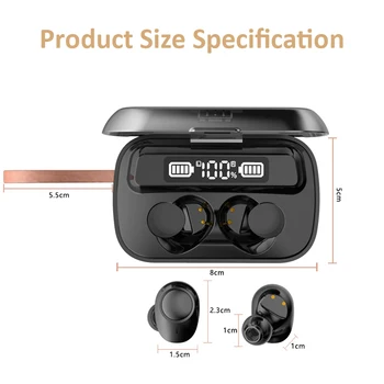 Mini Bluetooth Slušalke z Mikrofonom Brezžične Slušalke Slušalke Ura LED Svetilka Šport Čepkov za Samsung Vivo Xiaomi Lotus 1