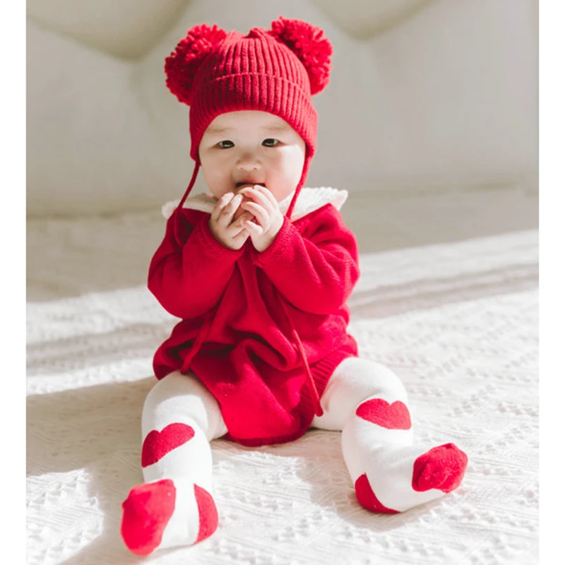 2019 Jeseni Dolg Rokav Baby Dekle Romper Pleteno Obleko 0-5Yrs Pletene Otroške igralne obleke Bombaž Otroci Oblačila Toddlers Jumpsuits 4