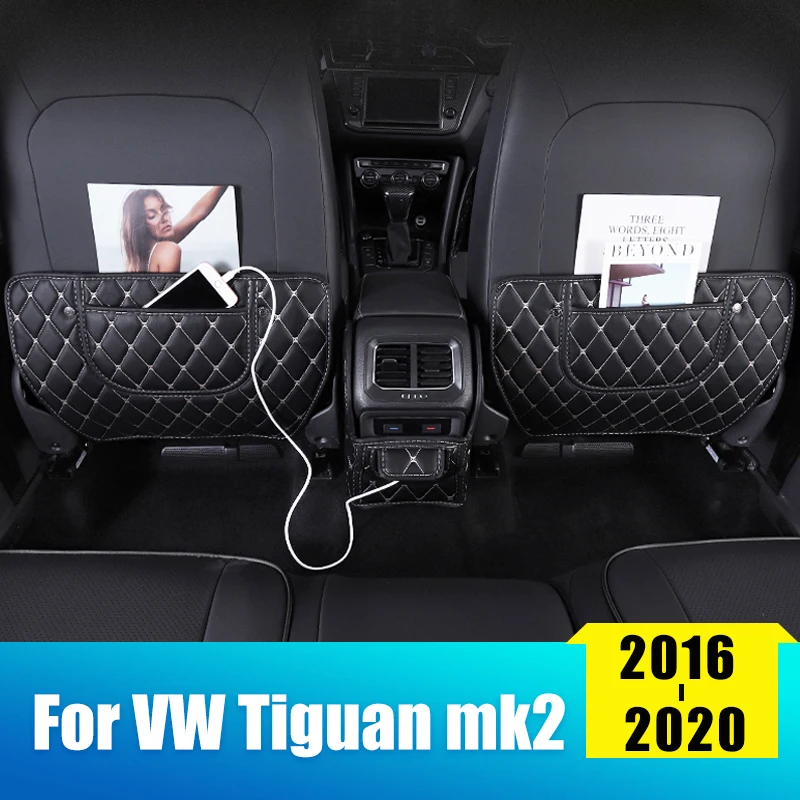 Avto Sedež Nazaj Zaščitna Ploščica Kritje Otrok Kick-Dokazilo Blazino Za Volkswagen VW Tiguan 2 mk2 2016 2017 2018 2019 2020 Dodatki 1
