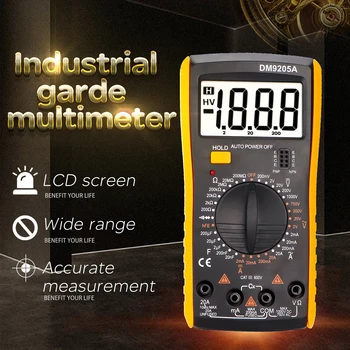 Prenosni Digitalni Multimeter AC / DC Ampermeter Volt Ohm Tester Meter Multimetro Z Termočlen LCD Osvetlitev ozadja 0