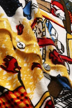 Grafiti, tiskanje jopico ženske dolg rokav pletene jopice 2019 jeseni nov prihod moda vrhovi Veleprodajno ceno 5