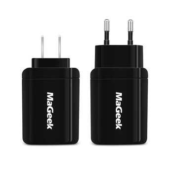 MaGeek 5V2.4A Dvojni Polnilnik USB Hitro Polnjenje Za Telefon, Prenosni Polnilec za iPhone Polnilec 4736