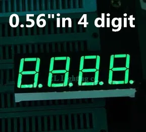 0.56 palčni 4bit Skupno anodo Digitalni Cevi Čista zelena LED Številčni Prikaz 7 Segment za 0,5 palca 0.5 0.56 palčni 0.56