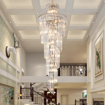 Luksuzni sodobne kristalni lestenec za stopnišče zlato/chrome doma dekoracijo mansarda lestenci svetlobna telesa 47970