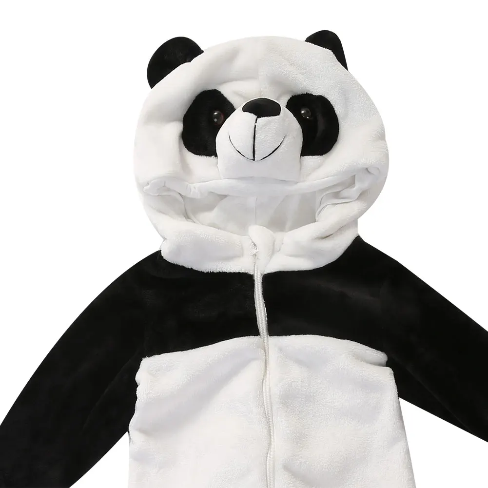 Srčkan newborn baby toddler fant dekle romper toplo zimo panda jumpsuit otroška oblačila obleko 5