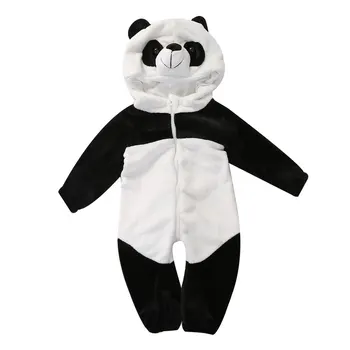 Srčkan newborn baby toddler fant dekle romper toplo zimo panda jumpsuit otroška oblačila obleko 1