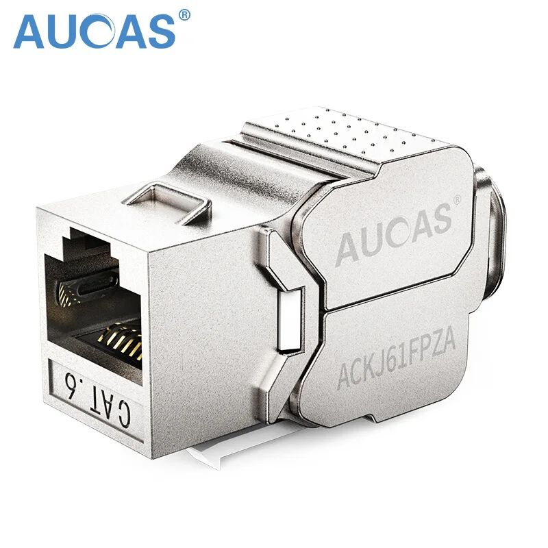 AUCAS 4pcs 24pcs Cinkove Zlitine FTP RJ45 Cat6 Keystone Ethernet Modul Ščit cat6 RJ45 Keystone Jack priključek rj45 Socket Adapter 3