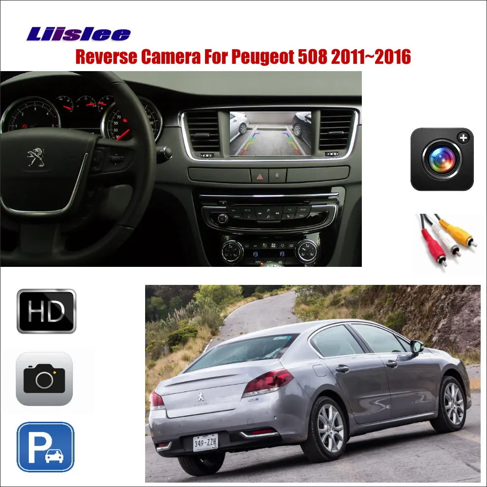 Avto Povratne Pogled od Zadaj Kamero Za Peugeot 508 2011-2016 Samodejno Varnostno kopiranje CAM vmesnika RCA Priključek Združljiv začetni Zaslon 3