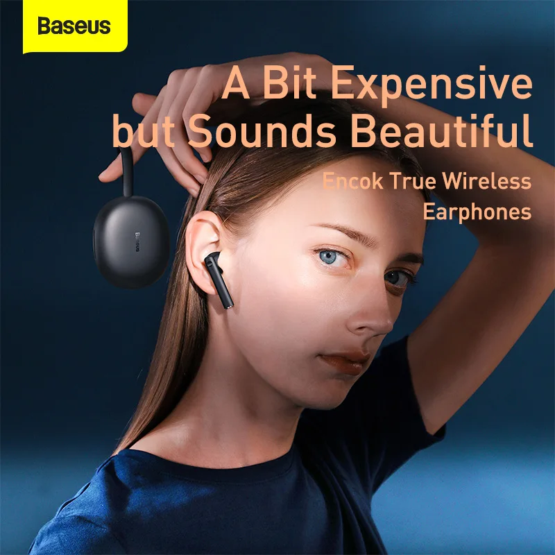 Baseus W05 TWS Bluetooth Slušalke Dotik za Nadzor Slušalke HD Stereo Brezžična Čepkov Podporo Qi Polnilnike 2