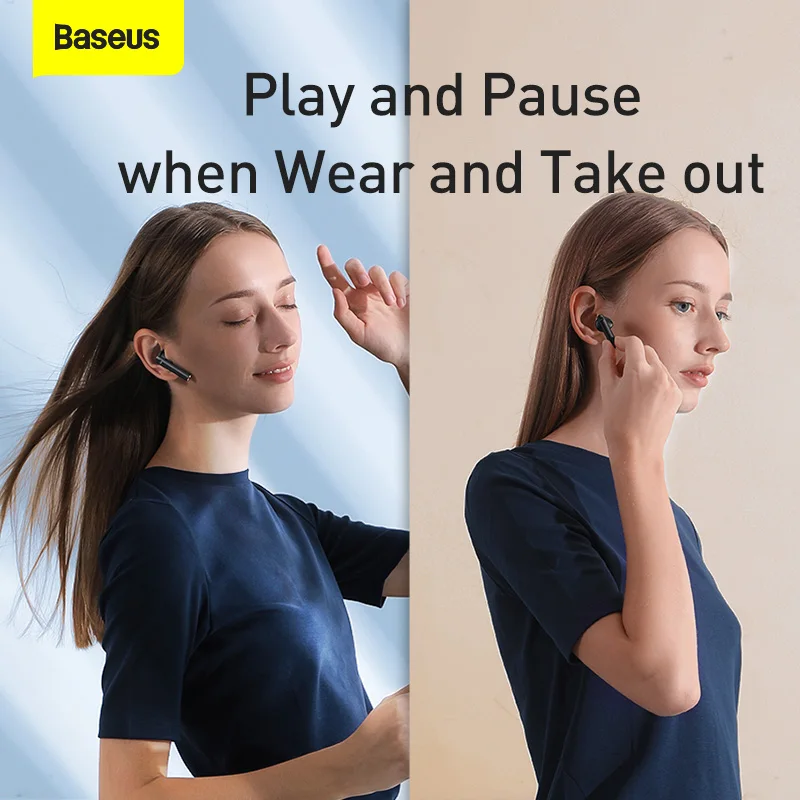 Baseus W05 TWS Bluetooth Slušalke Dotik za Nadzor Slušalke HD Stereo Brezžična Čepkov Podporo Qi Polnilnike 4
