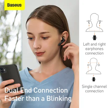 Baseus W05 TWS Bluetooth Slušalke Dotik za Nadzor Slušalke HD Stereo Brezžična Čepkov Podporo Qi Polnilnike 4892