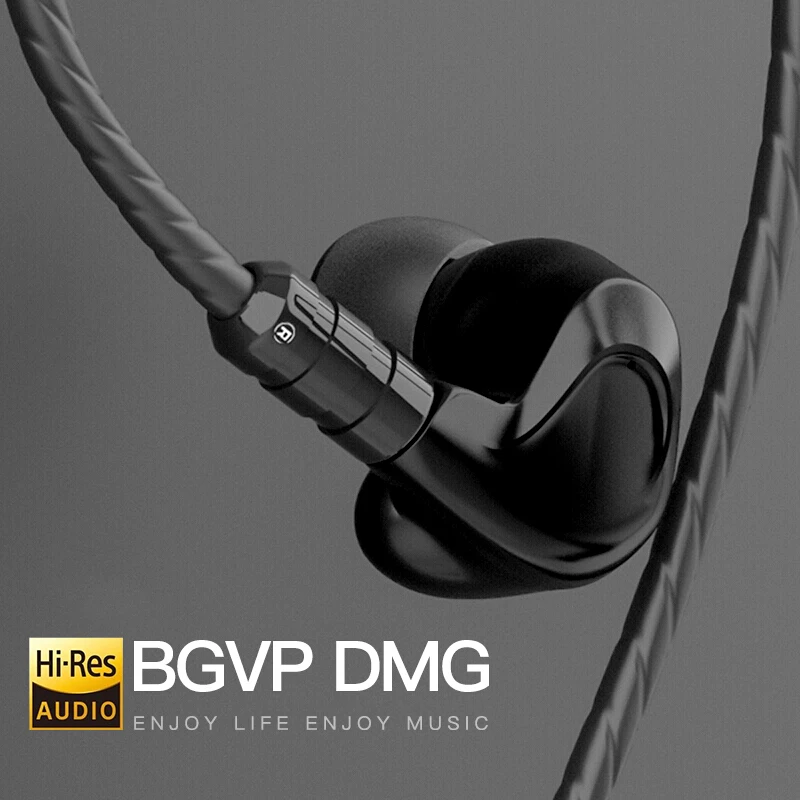 BGVP DMG 2DD 4BA Hibridni Voznik in-ear slušalke Zaslon šumov žično Glasbe Čepkov, ki teče MMCX Kabel predvajalnik glasbe 1