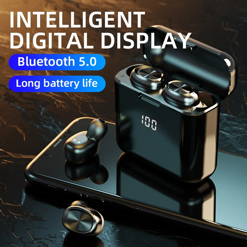 Brezžična tehnologija Bluetooth 5.0 slušalke športne nepremočljiva brezžične slušalke slušalke dotik mobilne glasbe slušalka z mikrofonom 3