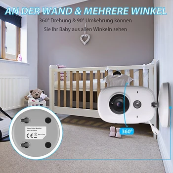 VB603 Brezžični Baby Monitor s 3,2 palčnim LCD Noč Vizija Varnosti Temperatura Fotoaparata, Video, Barvni Nadzor Varnostne Kamere 5045