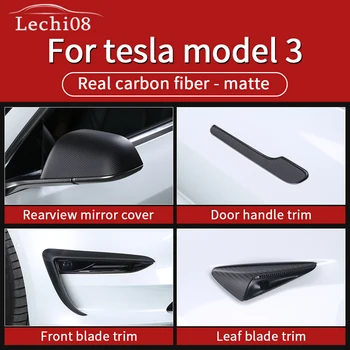 Zunanjost mat ogljikovih vlaken za Tesla model 3 dodatna oprema/avto dodatki model 3 tesla tri tesla model 3 ogljika/dodatki 0