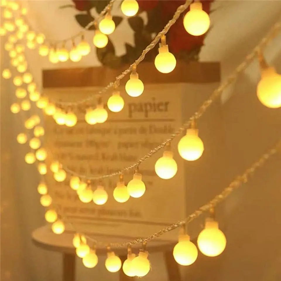 AC 220V 10m 20m, 30m 50m Mat Žogo Niz LED Luči Božič Garland za Počitnice Stranka Poroko Domov Zunanji Nepremočljiva Dekor 5